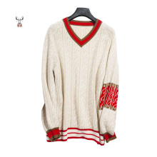 High Quality Wool Luxury Mongolian Erdos Fashion V Neck Pullover Knit Cashmere Sweater Men